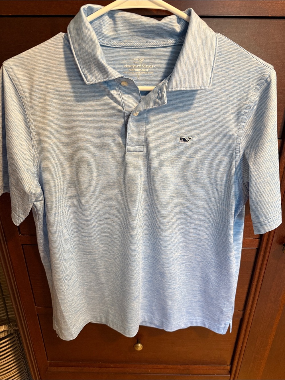 Vineyard Vines Men's Heathered Light Blue Polo